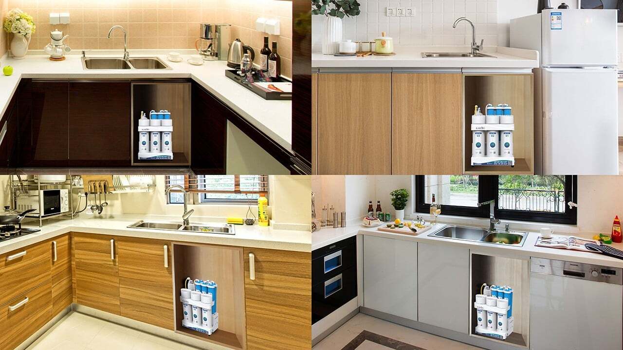Máy lọc nước RO Karofi KAQ-U03 Pro được lắp gầm tủ gọn gàng Máy lọc nước RO Karofi KAQ-U03 Pro được lắp gầm tủ gọn gàng