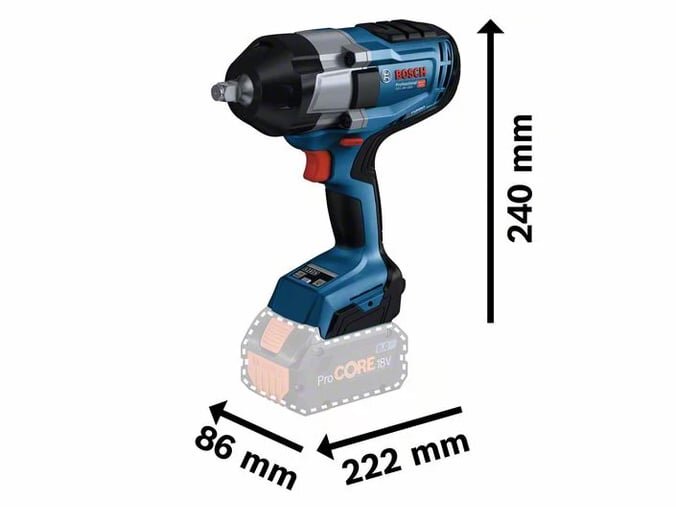 Kích thước máy bắt ốc Bosch GDS 18V-1000 Máy bắt ốc Bosch GDS 18V-1000