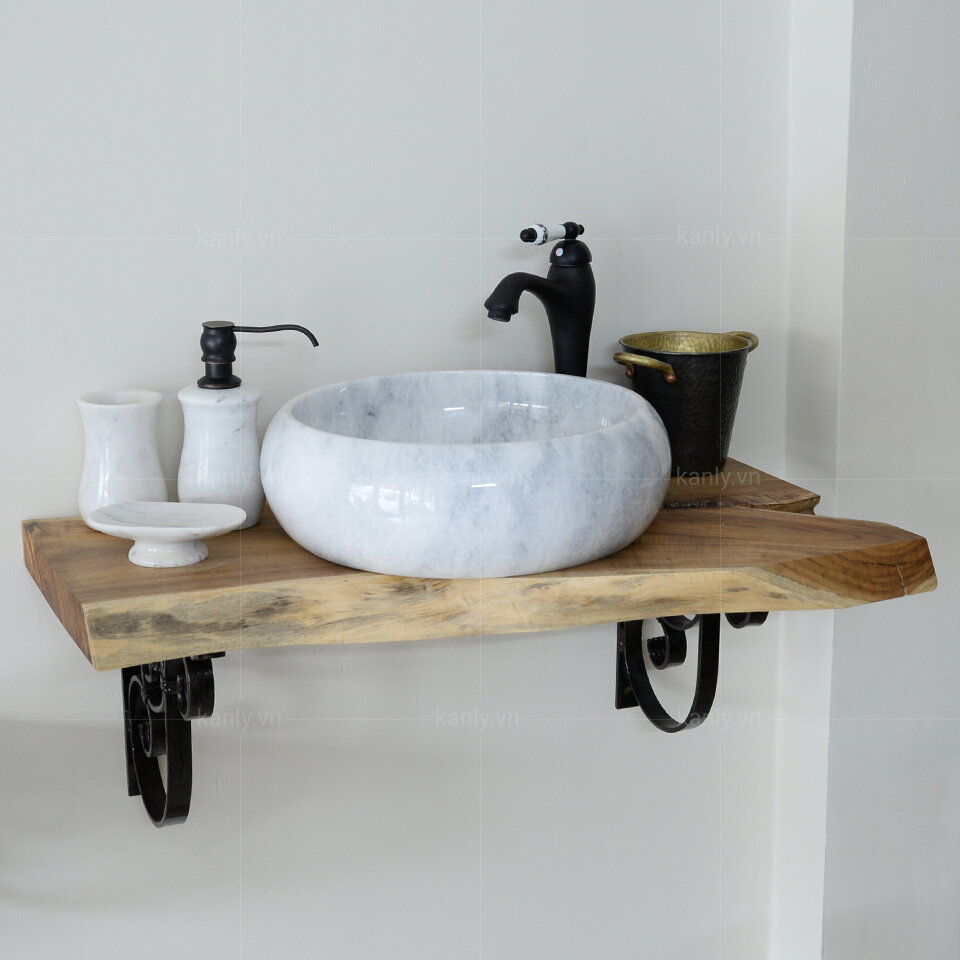 Lavabo đá marble tự nhiên Kanly MAR123N
