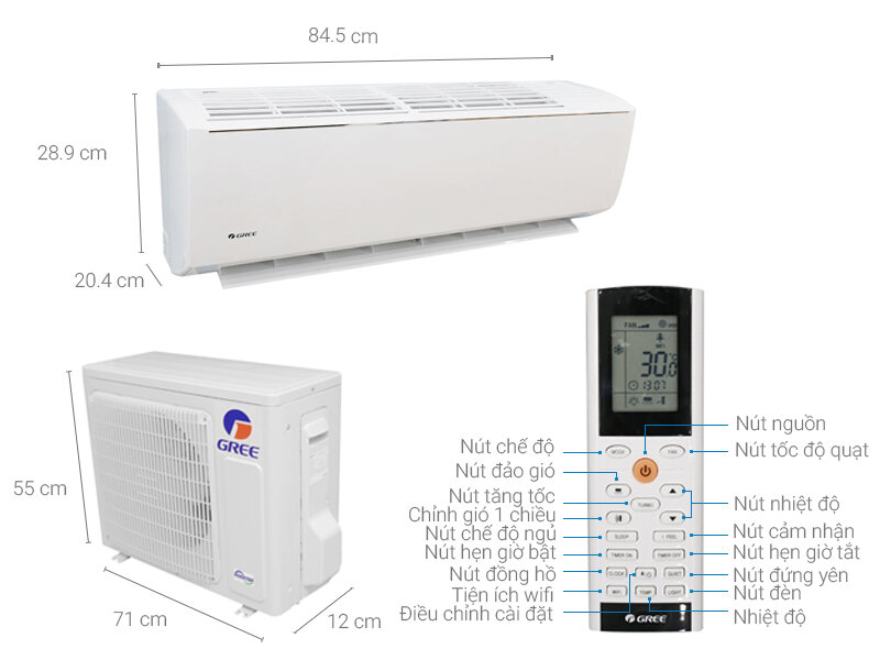 Máy lạnh Gree Wifi inverter 1.5 HP GWC12QC-K3DNB6B Máy lạnh Gree Wifi inverter 1.5 HP GWC12QC-K3DNB6B