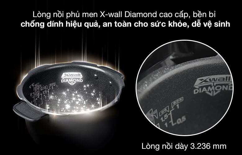 Nồi cơm điện Cuckoo CRP-RT1008F có lòng nồi phủ men chống dính X-wall Diamond Nồi cơm điện Cuckoo CRP-RT1008F có lòng nồi phủ men chống dính X-wall Diamond