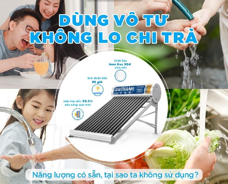 bình nóng lạnh thái dương năng Đại Thành Core 300L (58-28)