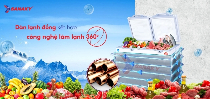 Tủ đông Sanaky 2 ngăn 289 lít VH-2899W2KD 4 Tủ đông Sanaky 2 ngăn 289 lít VH-2899W2KD