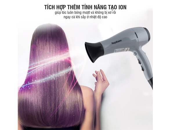 Máy sấy tóc Nagakawa NAG1606 có tính năng tạo ion hiện đại