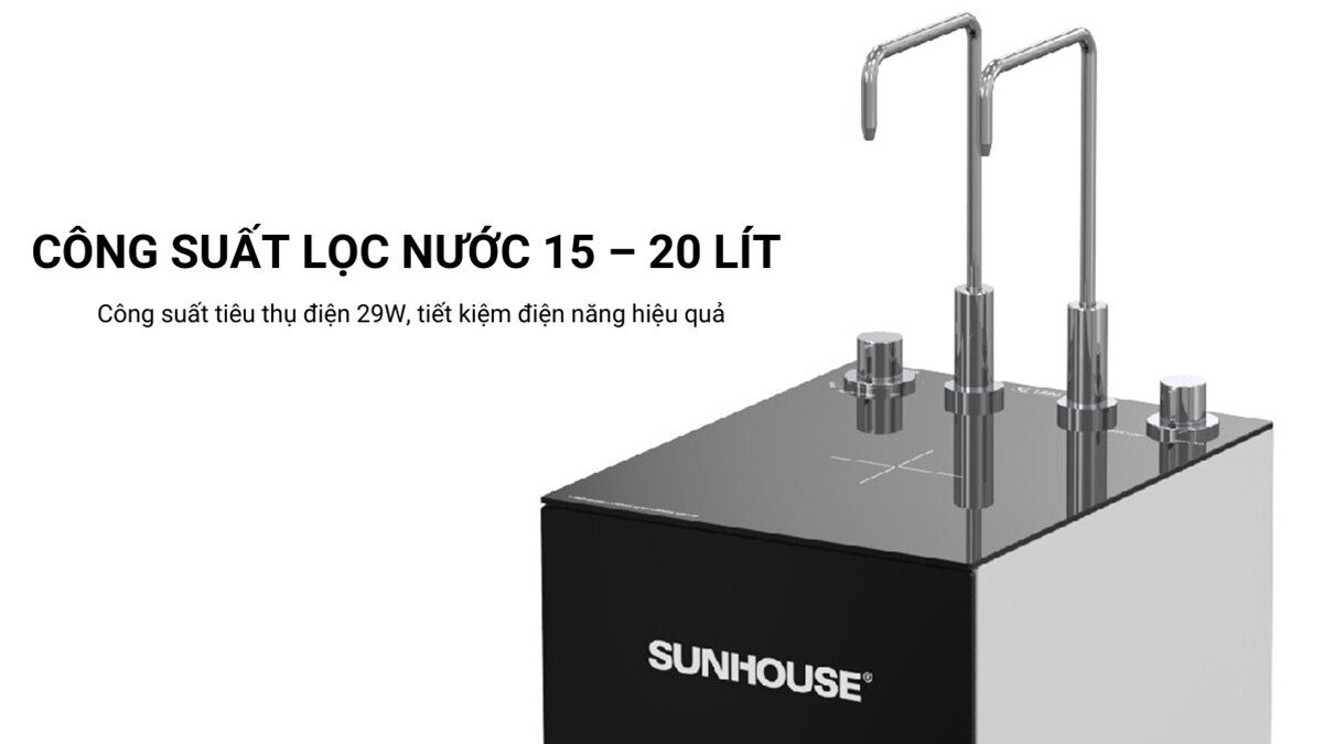Sunhouse SHA76212KL có công suất lọc nước 15 – 20 lít