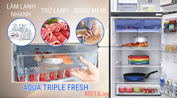 Tủ Lạnh Inverter Aqua AQR-IG386DN 373 lít