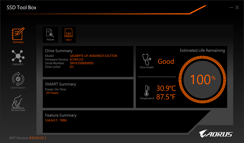 ổ cứng SSD GIGABYTE AORUS RGB M.2 NVMe