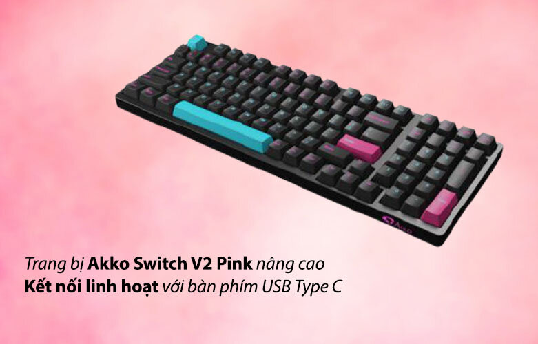 Bàn phím cơ Akko 3098 DS Midnight R2 Akko Pink Switch |  Kết nối linh hoạt