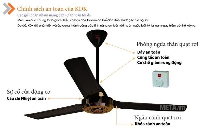 Quạt trần KDK N56YG (3 cánh - 5 tốc độ) Quạt trần KDK N56YG (3 cánh - 5 tốc độ)