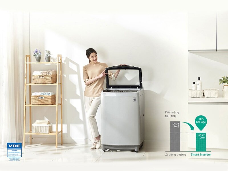 Máy giặt LG Inverter 8.5 kg T2185VS2W tiết kiệm điện
