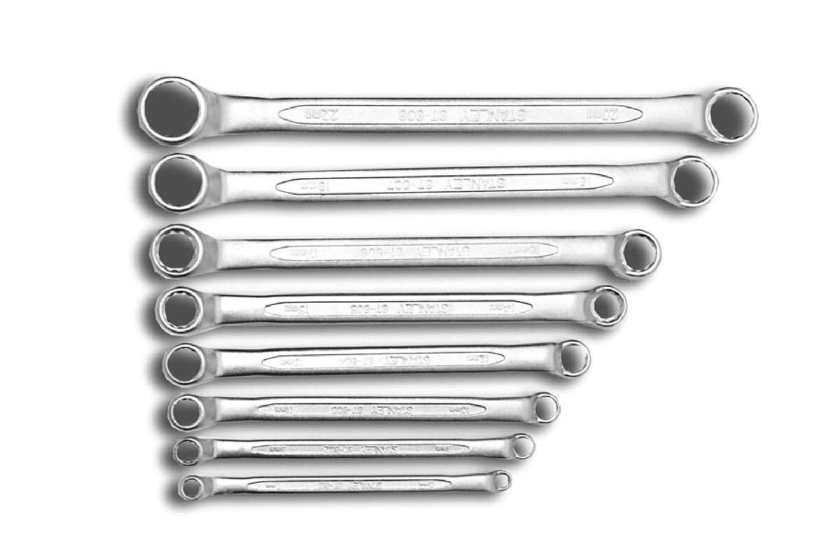 Cờ lê 2 đầu vòng 75° hệ MET (bộ 8 cây) Stanley 87-576-1