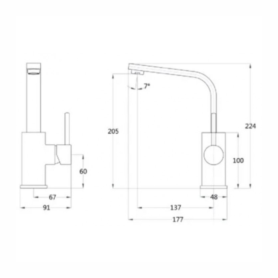 Bản vẽ kỹ thuật vòi lavabo nóng lạnh CAESAR bộ xả nhấn B750CU