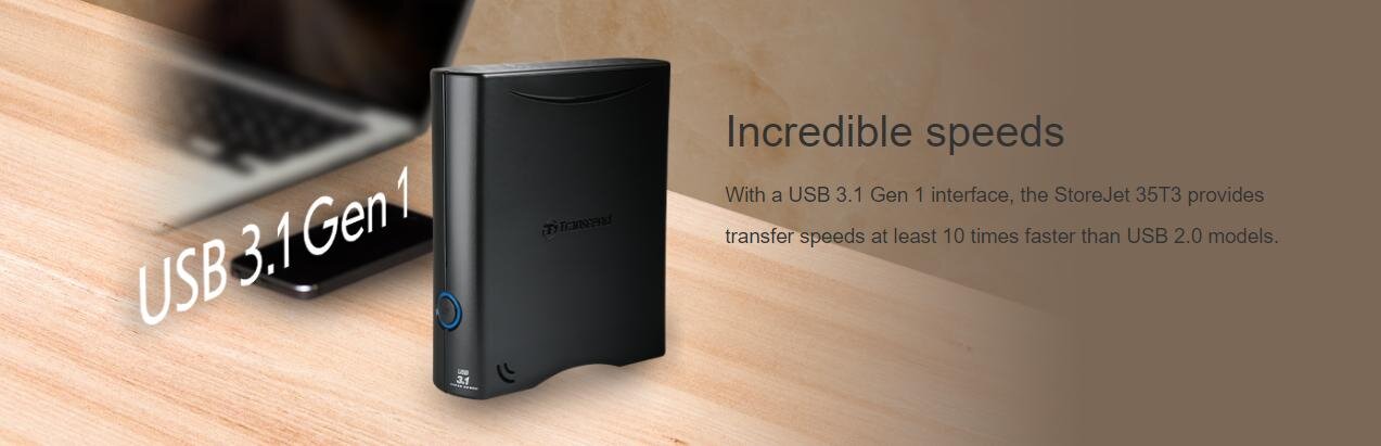 Ổ cứng di động HDD Transcend 8TB 3.5 inch StoreJet 35T3 (TS8TSJ35T3) 3