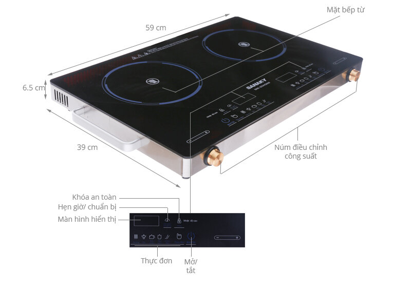 Bếp hồng ngoại đôi Sanaky SNK-203HGNW Bếp hồng ngoại đôi Sanaky SNK-203HGNW