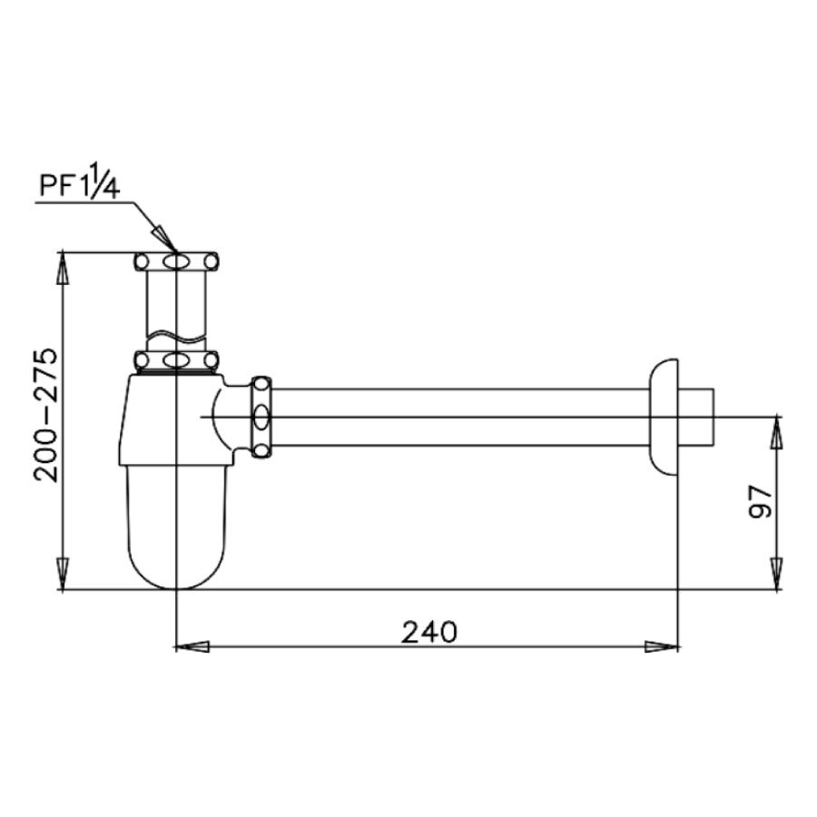 Bản vẽ kỹ thuật ng thải chữ U COTTO CT680(HM)
