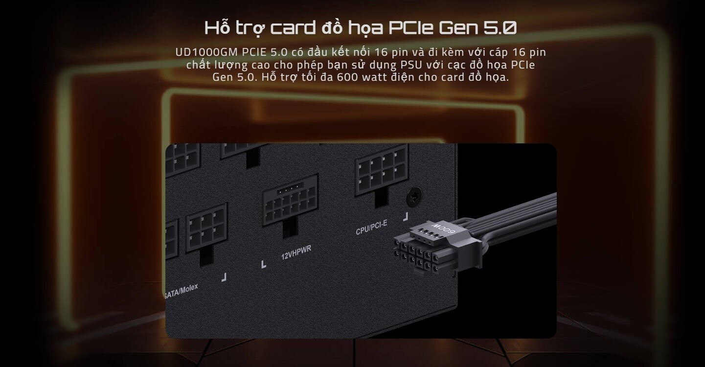 Nguồn Gigabyte Gigabyte GP-UD1000GM PG5 1000W (80 Plus Gold/Full Modular/Màu Đen)