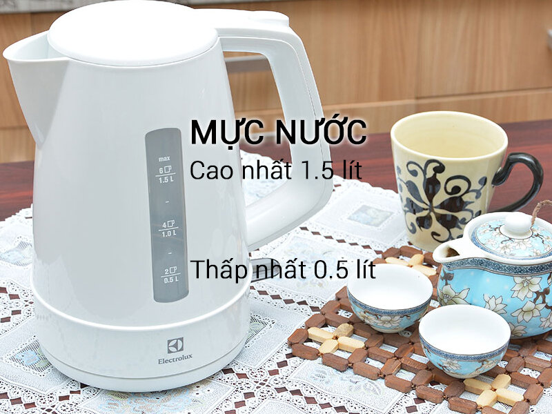 Bình siêu tốc Electrolux EEK1303W 1.5 lít Bình siêu tốc Electrolux EEK1303W 1.5 lít