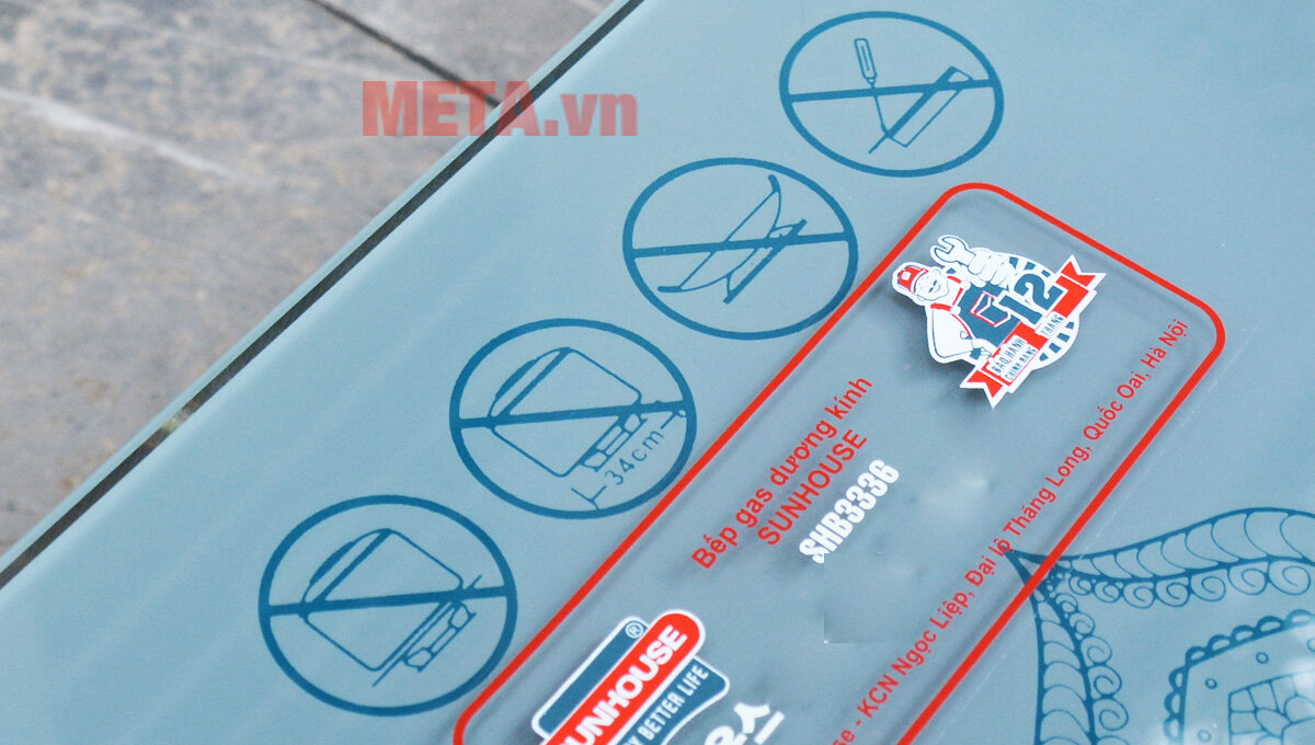 Bếp gas dương kính cao cấp Sunhouse SHB3336 Bếp gas dương kính cao cấp Sunhouse SHB3336