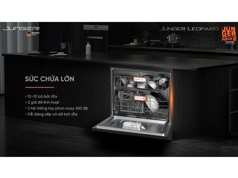 Máy rửa bát Junger Leopard DWJ-136-VG