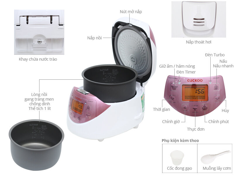 Nồi cơm điện tử Cuckoo 1 lít CR- 0631F Nồi cơm điện tử Cuckoo 1 lít CR- 0631F