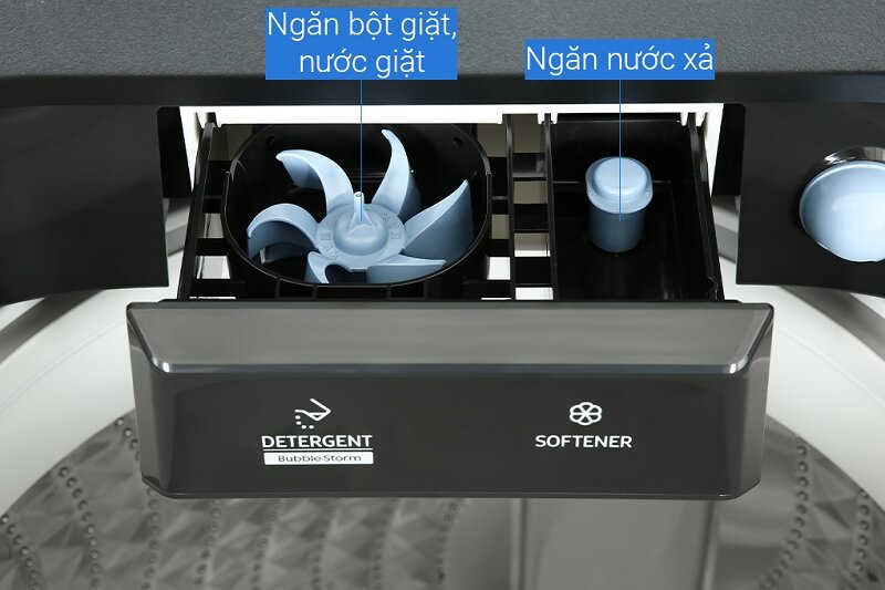 Máy giặt Samsung Inverter 14 kg WA14CG5886BVSV khay nước giặt