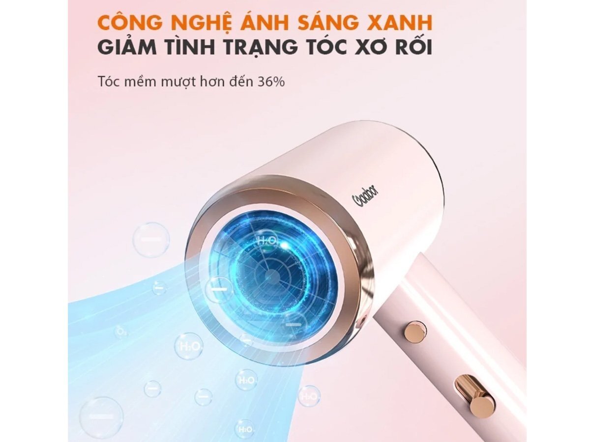 Máy sấy tóc Gaabor GHD N1000D sử dụng công nghệ ánh sáng xanh Blu-ray