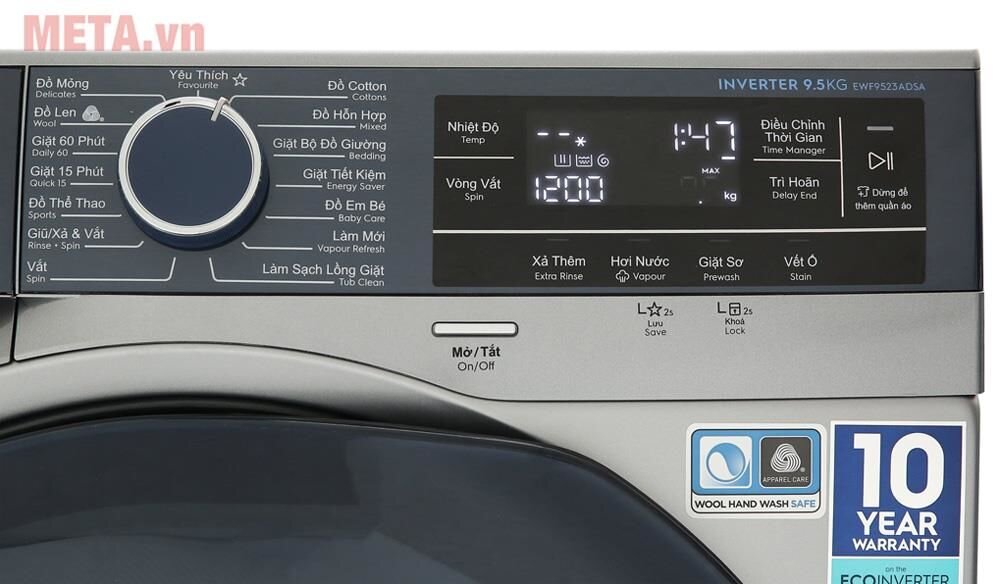 Máy giặt Electrolux Inverter 9,5kg EWF9523ADSA (mẫu 2019)