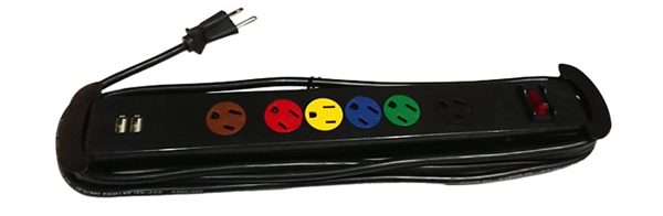 Ổ cắm kéo dài tiêu chuẩn Mỹ-Nhật LiOA 6UBC (Đen) Ổ cắm kéo dài tiêu chuẩn Mỹ-Nhật LiOA 6UBC (Đen)