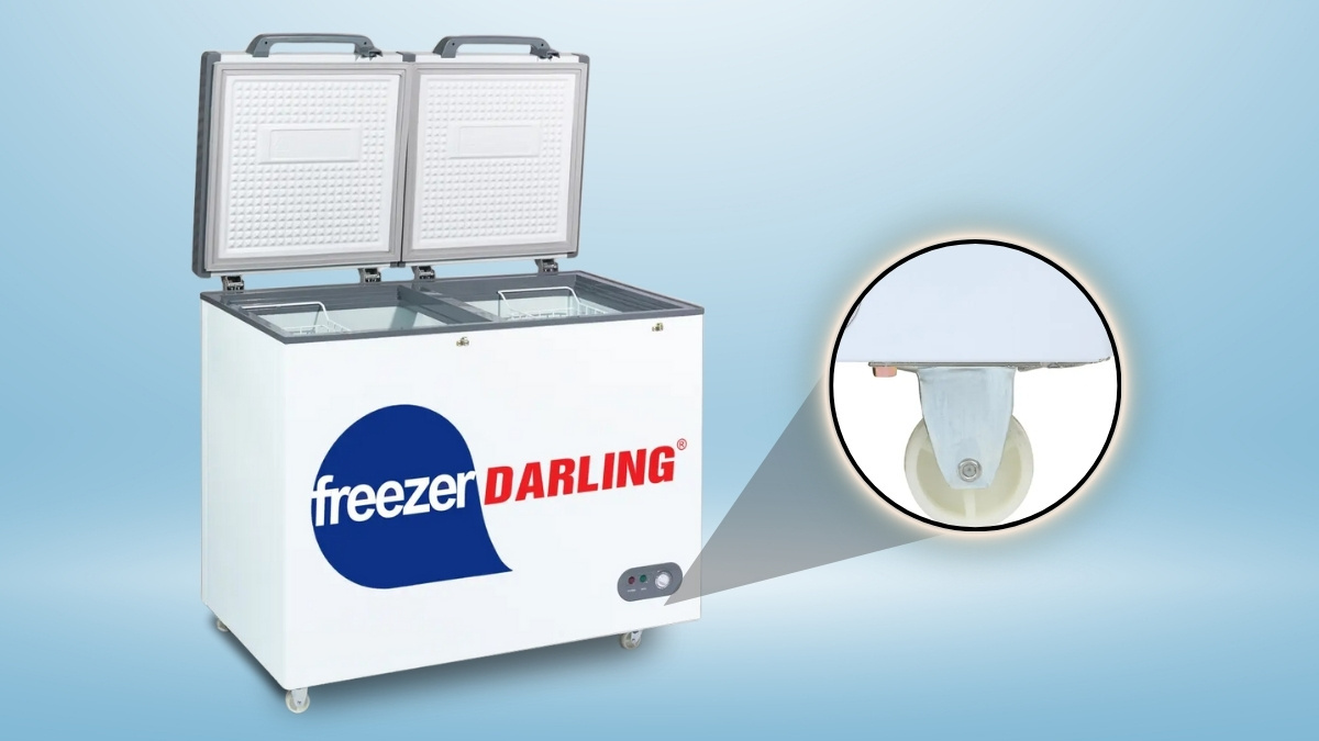Tủ đông Darling Inverter 2 ngăn 450 lít DMF-4999W2 6 Bánh xe được hoàn thiện chắc chắn để di chuyển dễ dàng hơn
