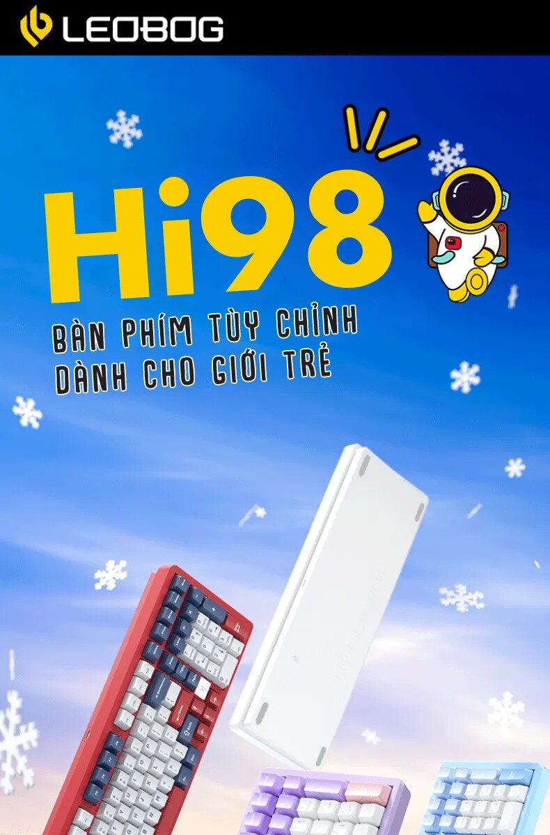 Bàn phím cơ LEOBOG Hi98 (Trắng / White dragon switch) 1