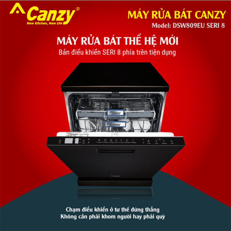 Máy rửa bát độc lập Canzy 15 bộ DSW809EU