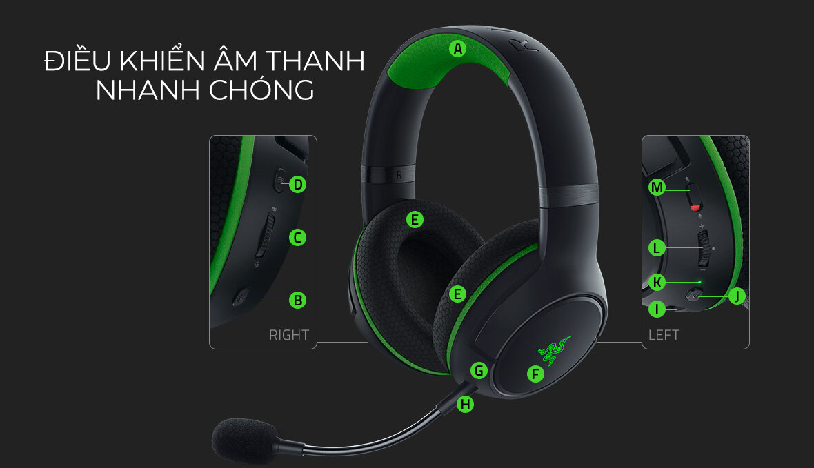Tai nghe không dây Razer Kaira Pro for Xbox Series X/S-HALO Infinite Edition_RZ04-03470200-R3M1