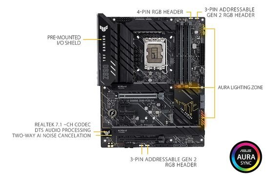 Mainboard Asus TUF Gaming Z690 - Plus D4 (LGA 1700 - ATX Form Factor - DDR4)
