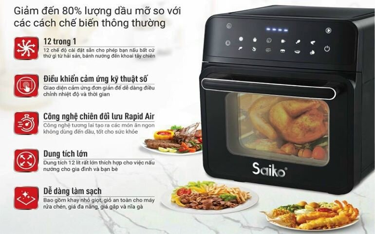 ​​​​​​​Nồi chiên không dầu Saiko Fry-P12 