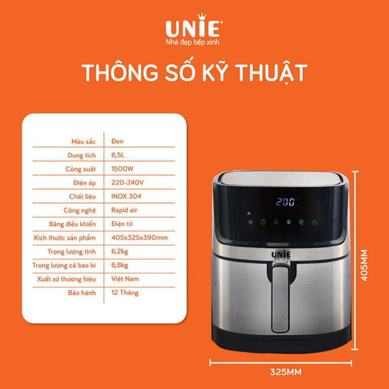 Nồi chiên không dầu Unie UE-600