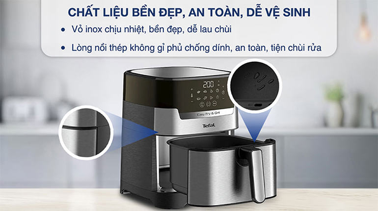 Nồi chiên không dầu Tefal EY505D15 thiết kế sang và đẹp