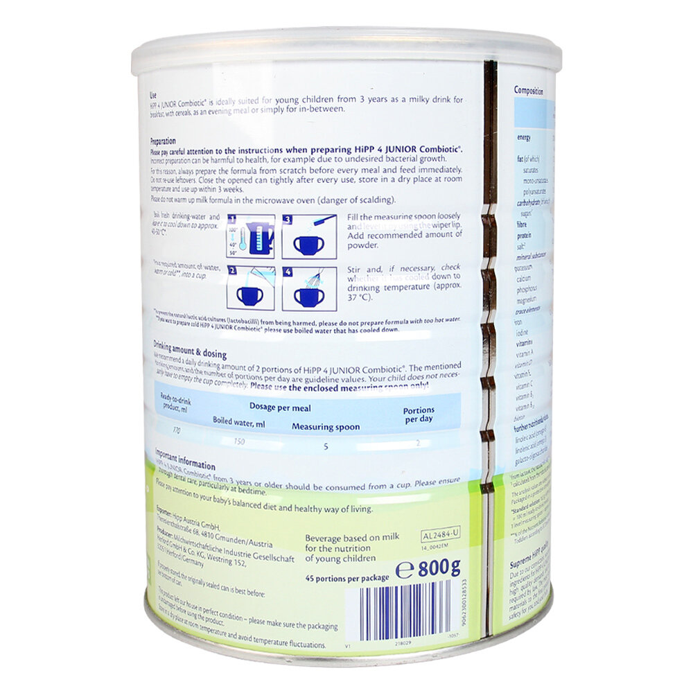  Sữa Hipp số 4 Junior Combiotic 800g