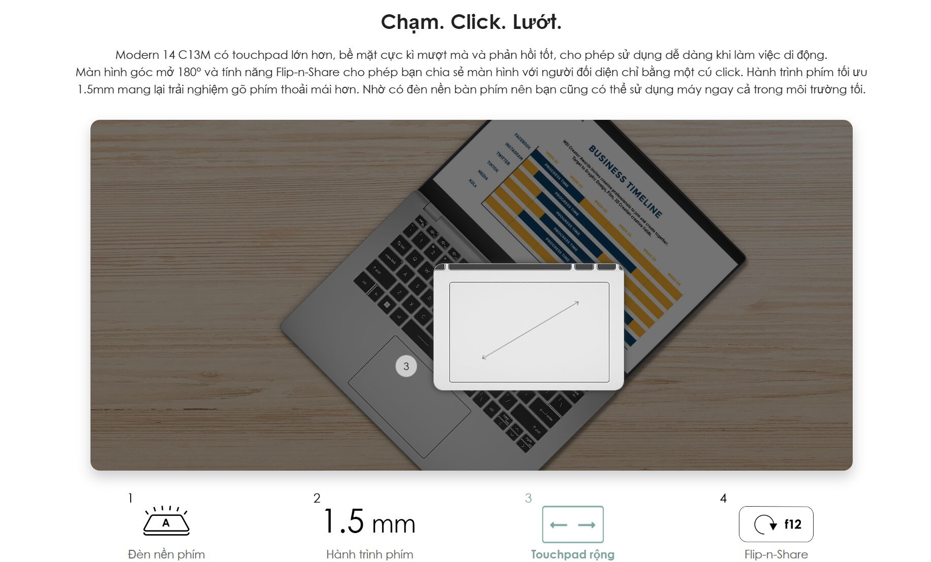 Laptop MSI Modern 14 (C13M-611VN)