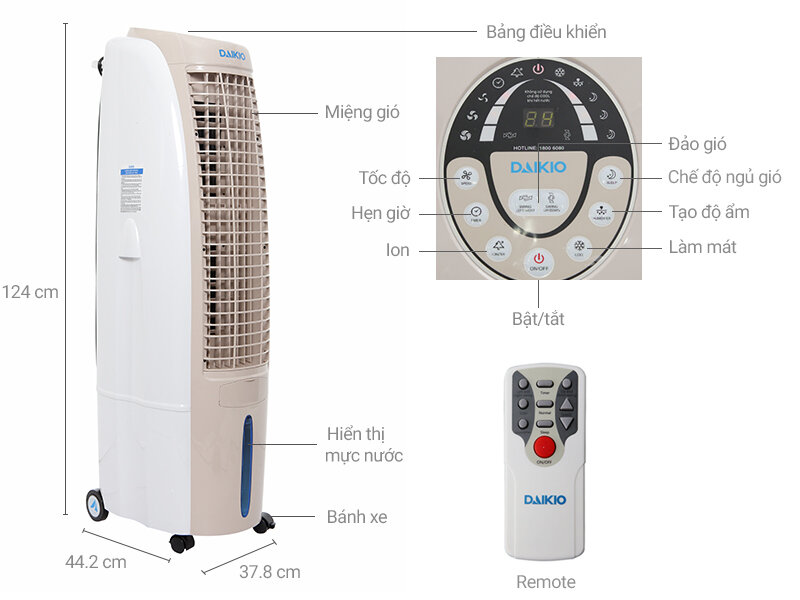 Máy làm mát không khí Daikio DK-2500B Máy làm mát không khí Daikio DK-2500B