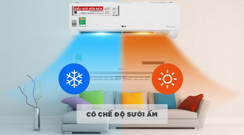 Điều hòa 2 chiều Inverter LG B13END 12.000BTU Dual Cool