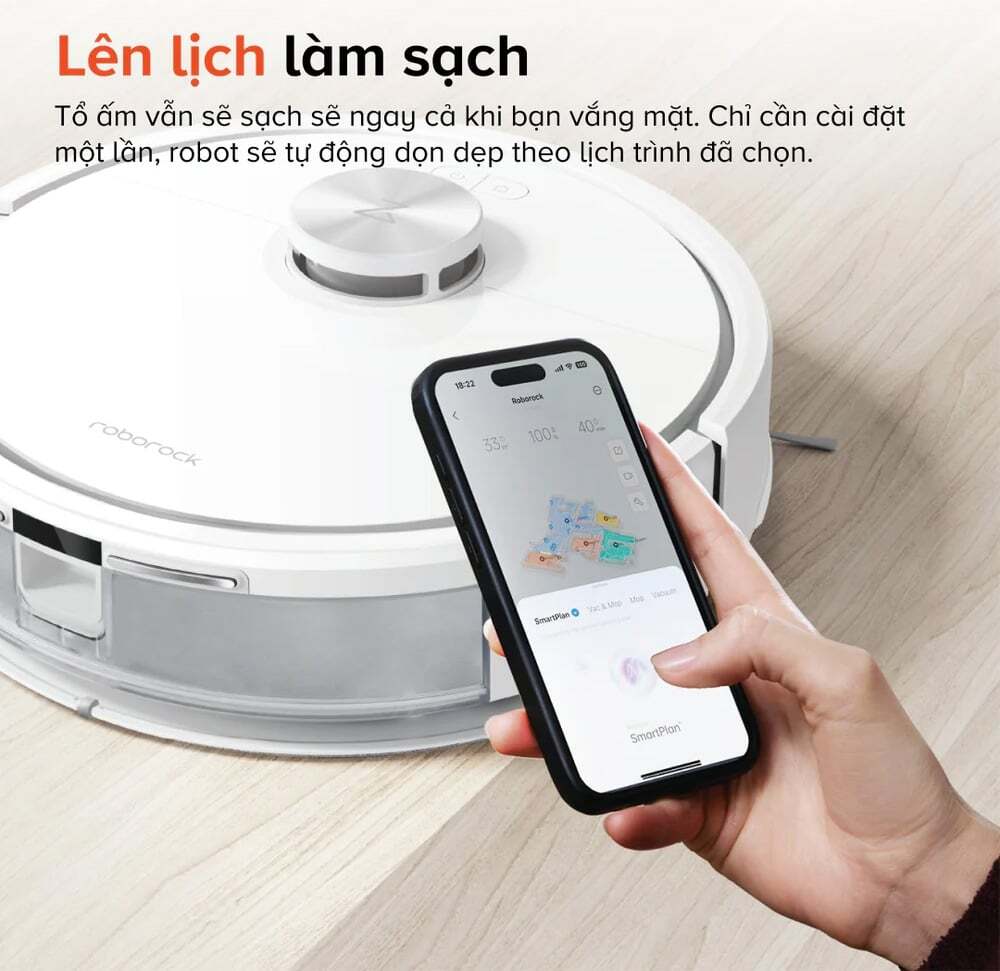 Lên lịch làm sạch thông minh - Giữ nhà luôn sạch sẽ Robot hút bụi lau nhà Roborock