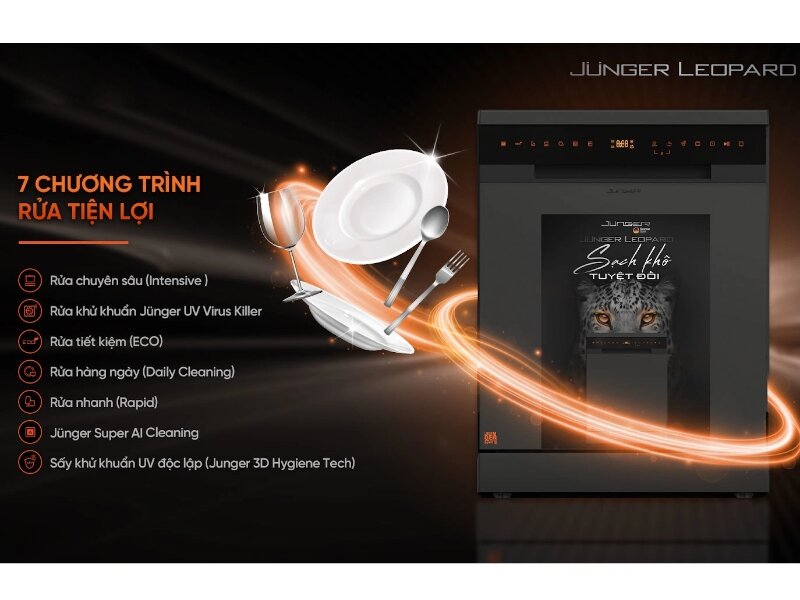 Máy rửa bát 15 bộ Junger Leopard DWJ-183-VG