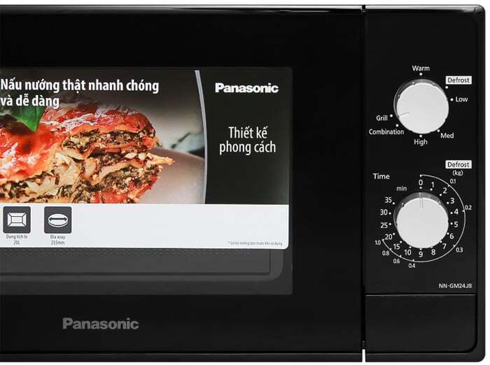 Lò vi sóng 20 lít Panasonic NN GM24JBYUE được trang bị bảng điều khiển cơ với 2 núm vặn Lò vi sóng 20 lít Panasonic NN GM24JBYUE được trang bị bảng điều khiển cơ với 2 núm vặn