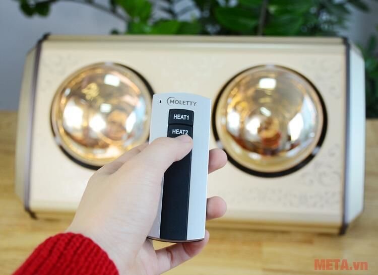 Đèn sưởi nhà tắm 2 bóng Moletty M-02HR (có điều khiển từ xa)