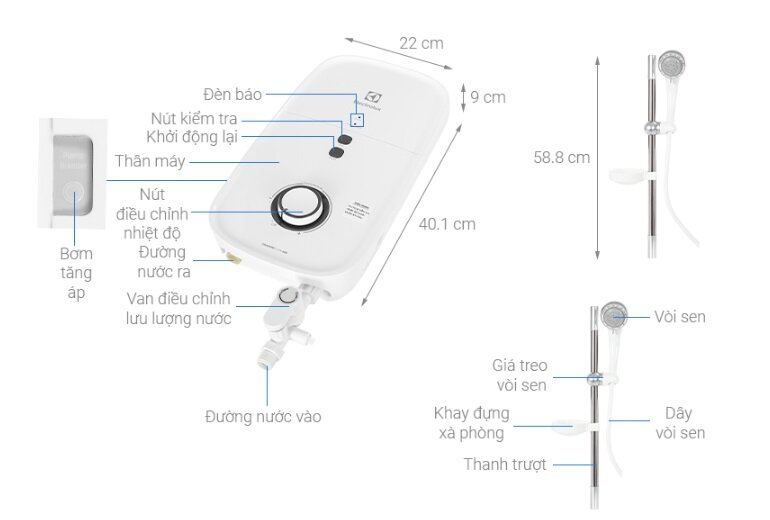 Bình nóng lạnh trực tiếp Electrolux EWE451KB-DWG2