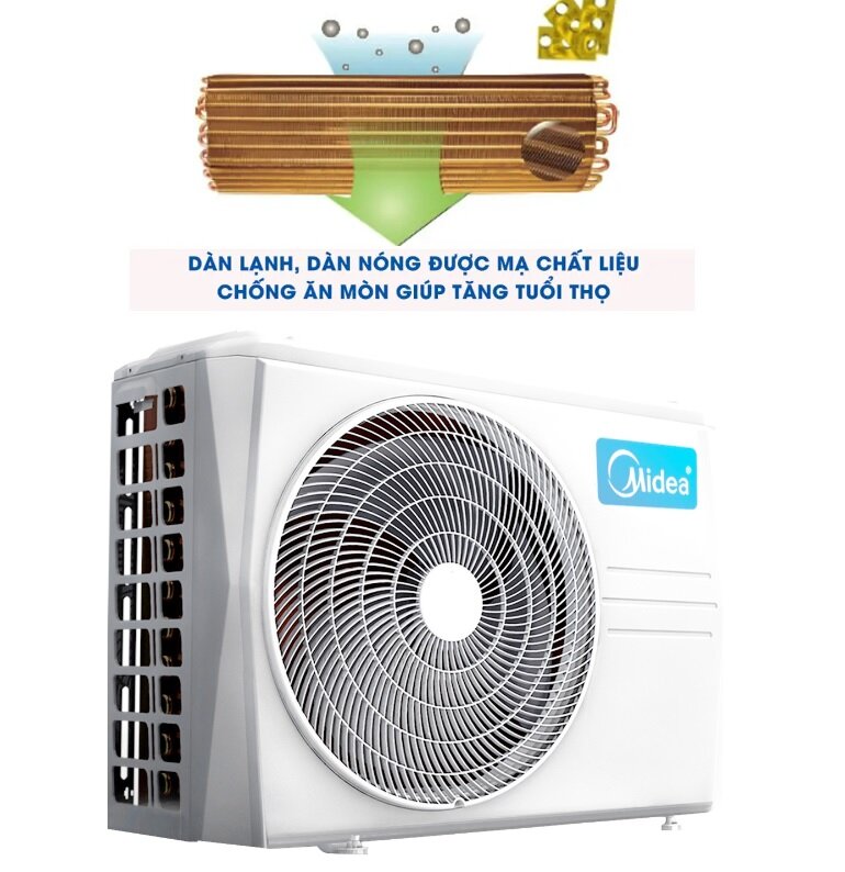 Điều hòa Midea MSAFGII-13CRN8 có dàn tản nhiệt mạ vàng 