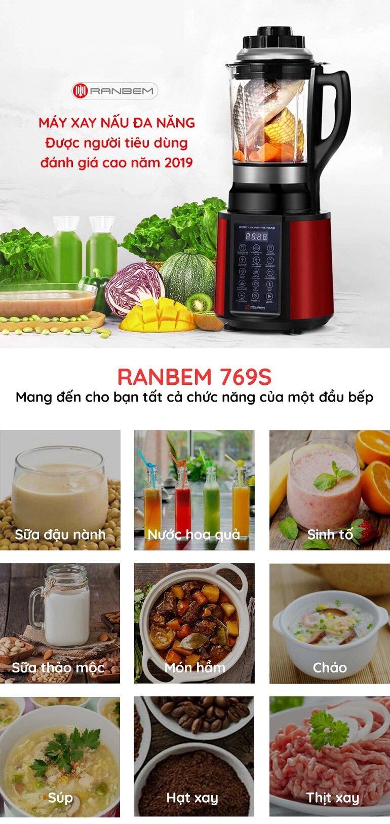 Máy làm sữa hạt Ranbem RB-769S