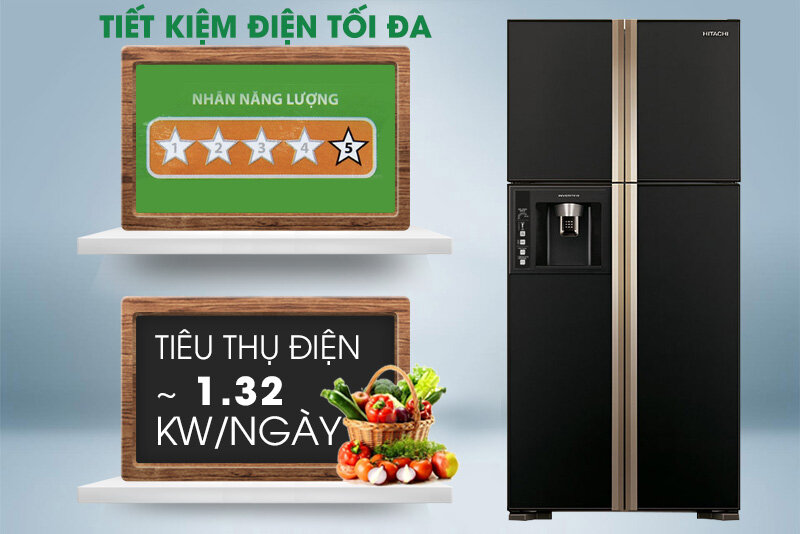 Tủ lạnh Hitachi 540 lít R-W660FPGV3X GBK Tủ lạnh Hitachi 540 lít R-W660FPGV3X GBK