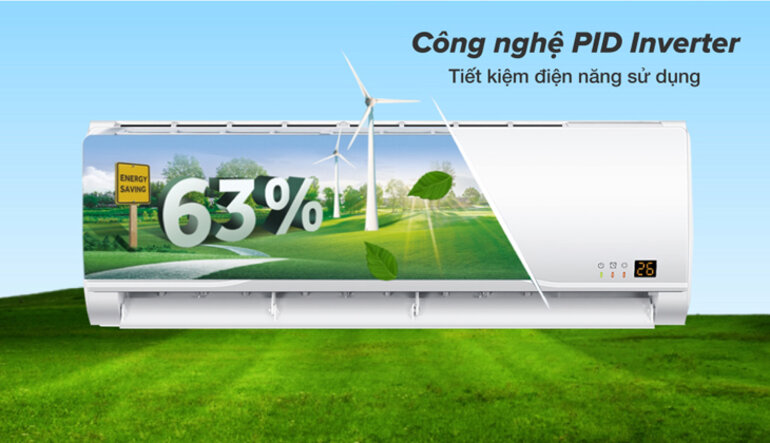 Điều hòa Aqua Inverter 9000 BTU 1 chiều AQA-KCRV10XAW gas R-32