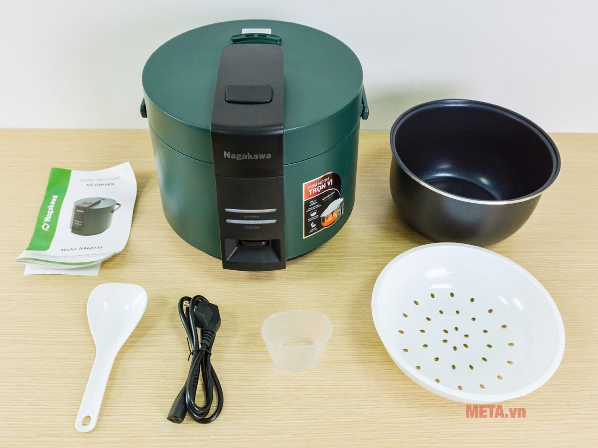 Trọn bộ nồi cơm điện Nagakawa NAG0143